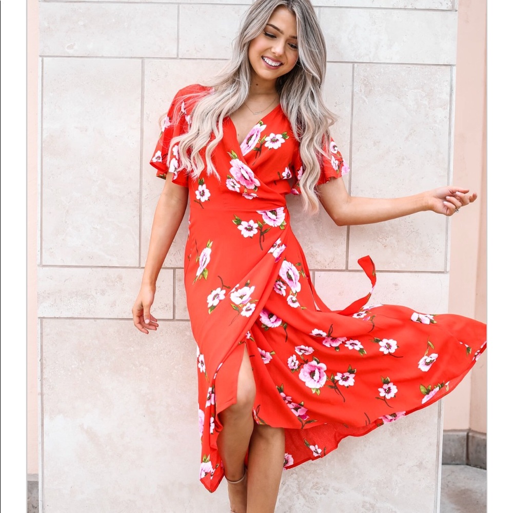 Floral wrap dress